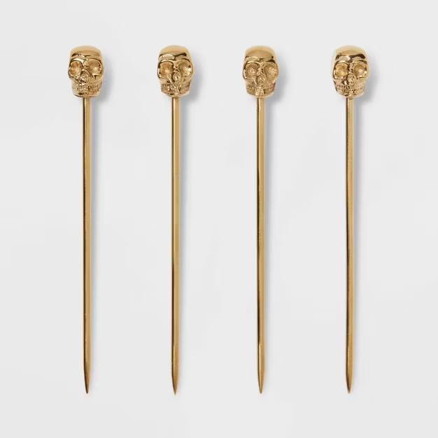 4pc Stainless Steel Drink Stirrer and Cheese Pick Set - Threshold™ | Target