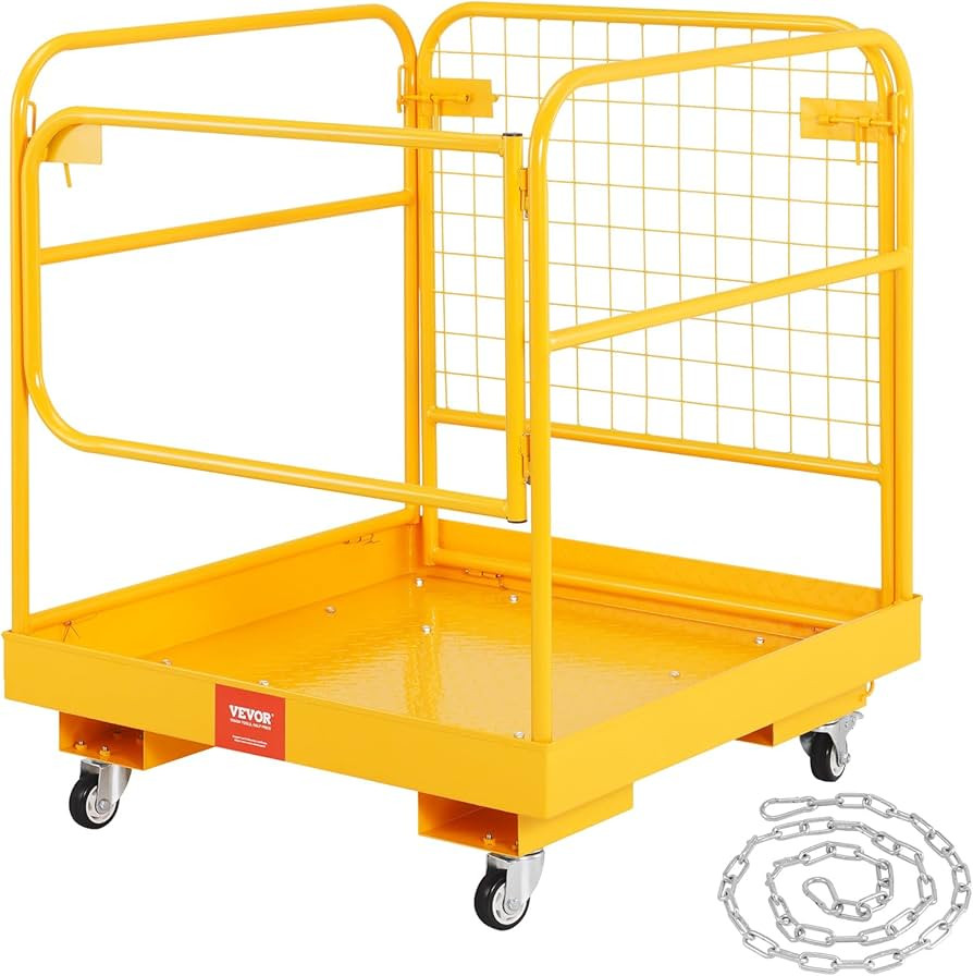 VEVOR Forklift Man Basket, 36 x 36 Inches Forklift Safety Cage Work Platform 1200 lbs Load Capaci... | Amazon (US)