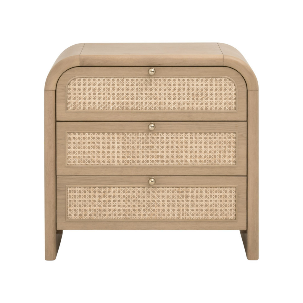 Cannes 3 Drawer Nightstand In Natural Oak | 1stopbedrooms