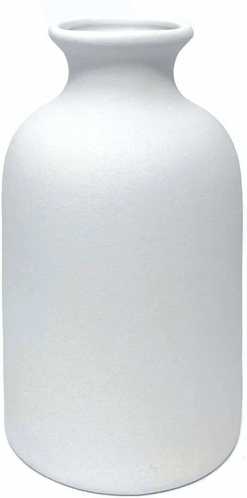 Ceramic White Small Vase, Dry Flower Vases Minimalism Style for Modern Table Shelf Home Decor, Fi... | Amazon (US)
