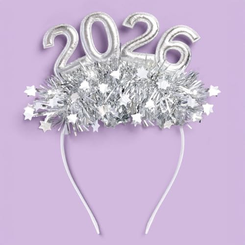 xo, Fetti 2026 Tinsel Headband | Silver New Years Eve Headband, Nye Party Accessory, Glitter Tinsel, Photo Prop, Girls Night Glam | Amazon (US)
