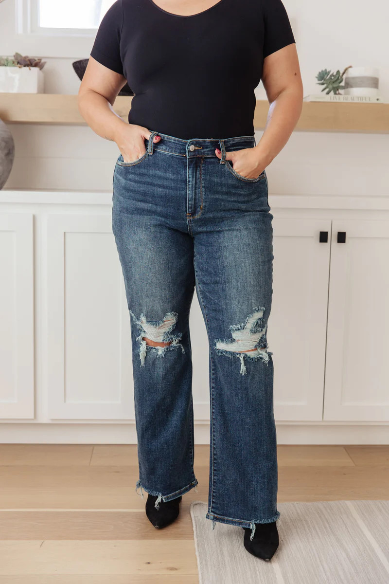 Rose High Rise 90's Straight Jeans in Dark Wash | Statement Boutique