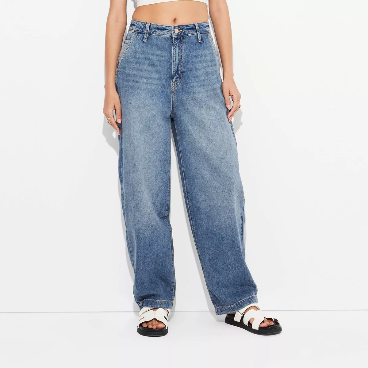 Women's Mid-Rise Barrel Leg Skater Jeans - Wild Fable™ | Target