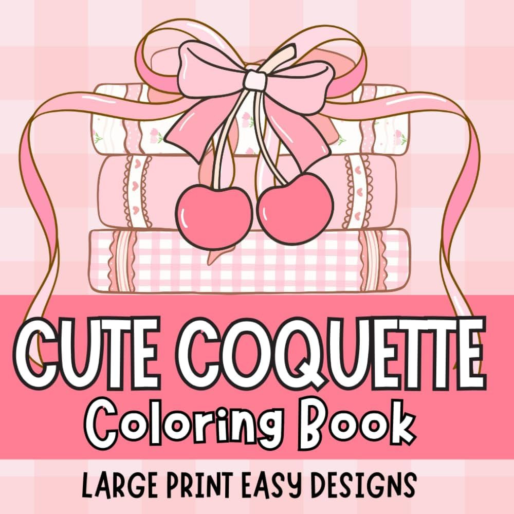 Cute Coquette Large Print Bold and Easy Coloring Book for Adults, Women, Seniors and Beginners, B... | Amazon (US)