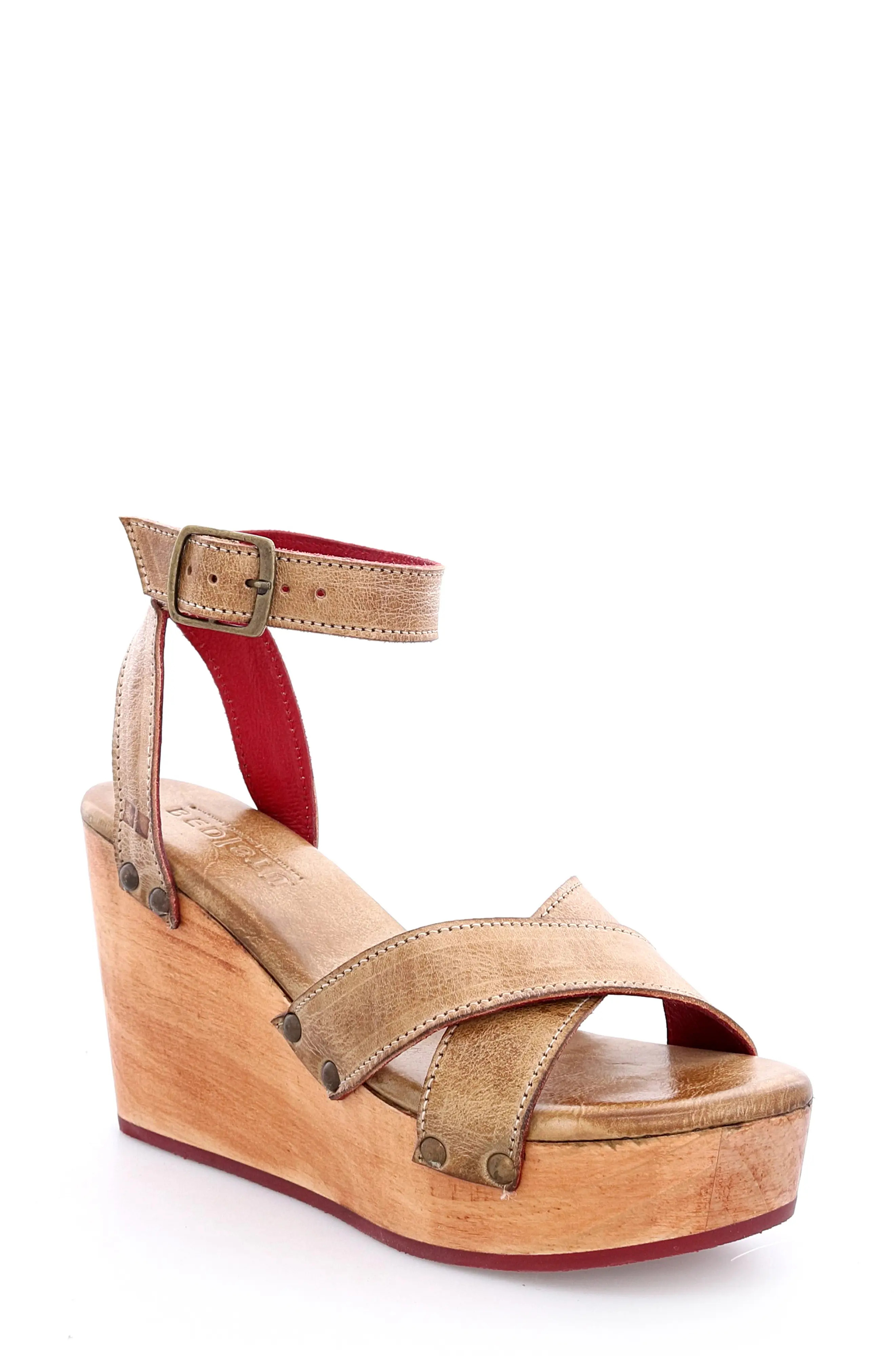 Bed Stu Grettel Platform Wedge Sandal in Oats Rustic at Nordstrom, Size 10 | Nordstrom