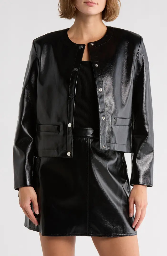 Crop Faux Leather Jacket | Nordstrom Rack