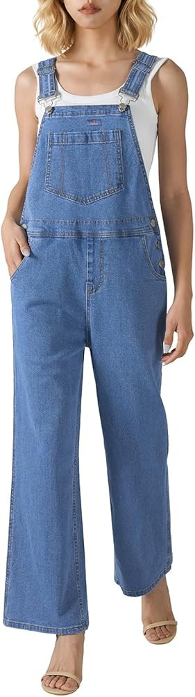 HISEA Denim Overalls Loose Fit for Women, Women's Jean Cotton Overall Bib Baggy with Barrel Leg f... | Amazon (US)