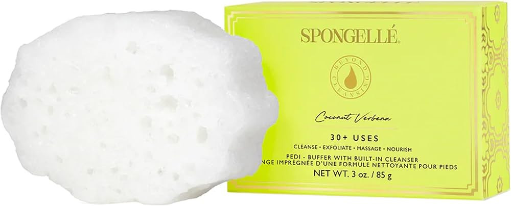 SPONGELLÉ Coconut Verbena Pedi-Buffer with Built-in Cleanser - Exfoliates, Softens & Smooths Fee... | Amazon (US)