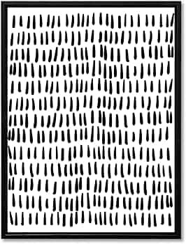 Framed Bathroom Wall Art Decor Black Dots Abstract Canvas Picture Print Artwork Decoration Modern... | Amazon (US)