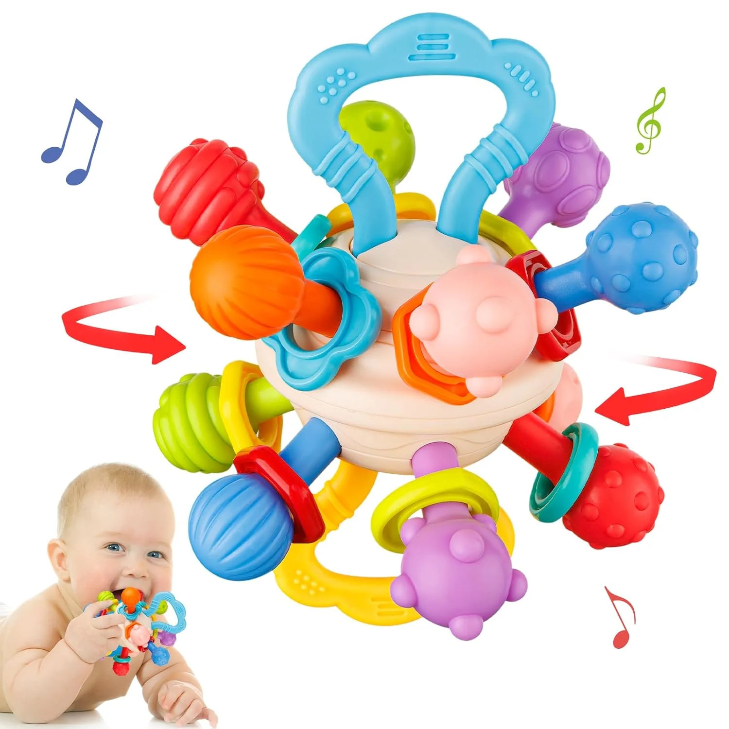 Sensory Teething Teether Toys for Babies,Teething Toys for Babies 0-6 Months,Baby Toys are Specif... | Walmart (US)