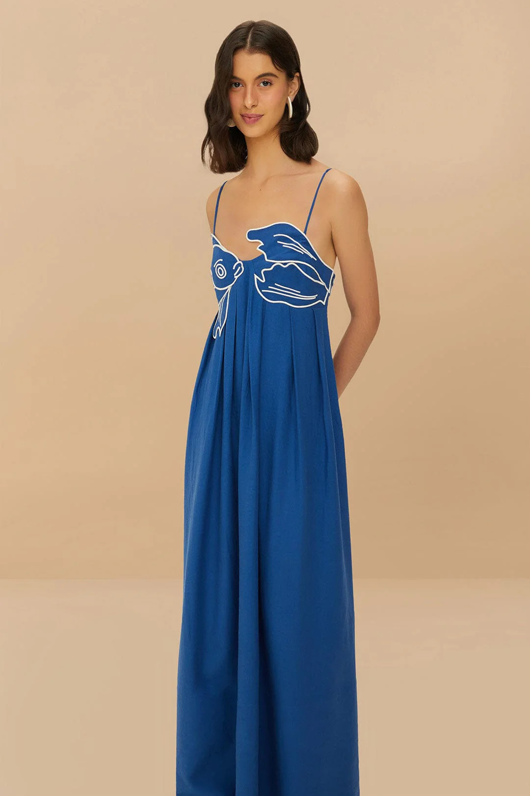 Blue Fish Top LENZING™ ECOVERO™ Euroflax™ Maxi Dress | FarmRio (US)