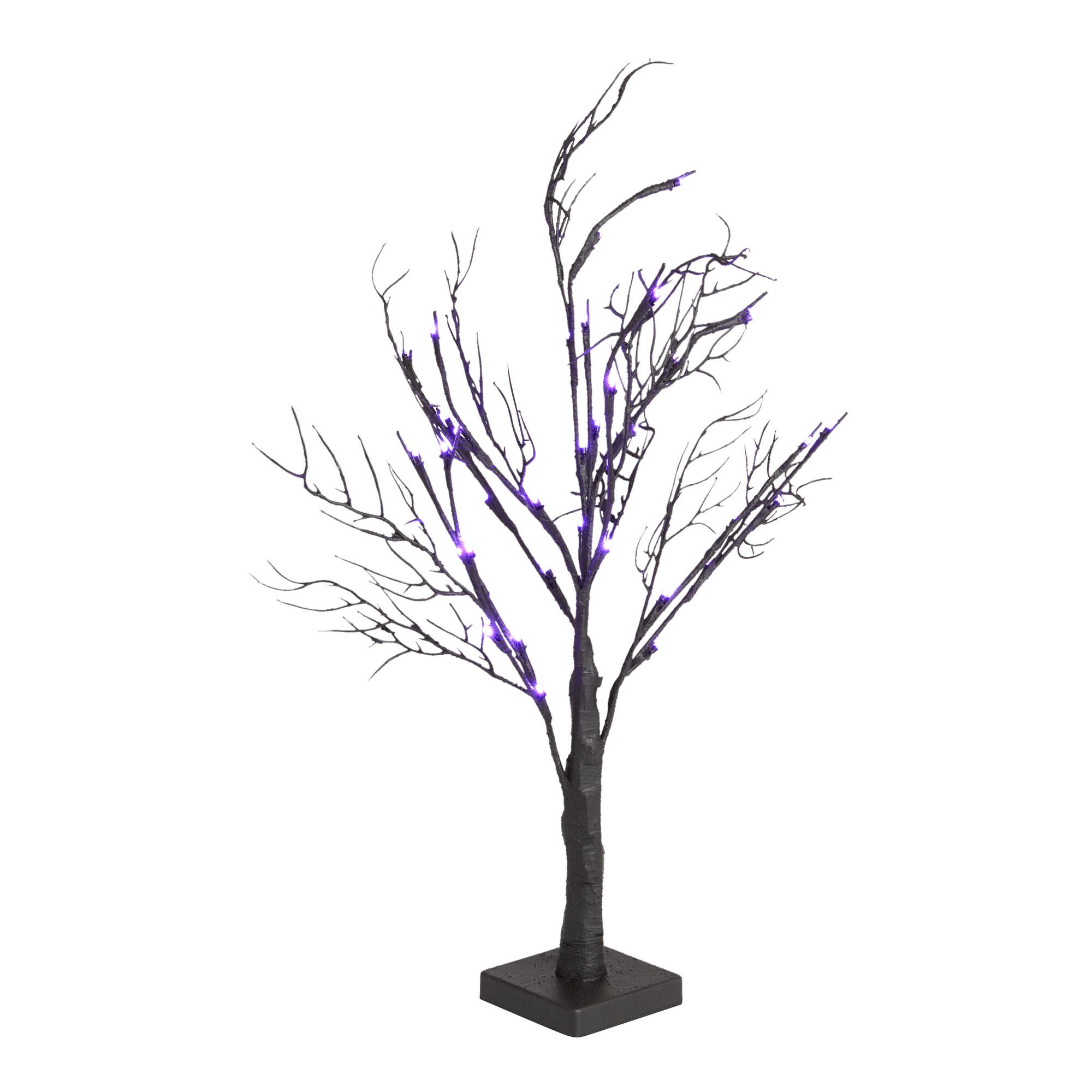 Black Micro LED Battery Operated Spooky Tree Decor | World Market