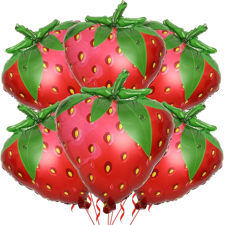 6 Pack Gaint Strawberry Balloons 23 Inch Cute Strawberry Balloons for Cute Berry Birthday Party F... | Amazon (US)