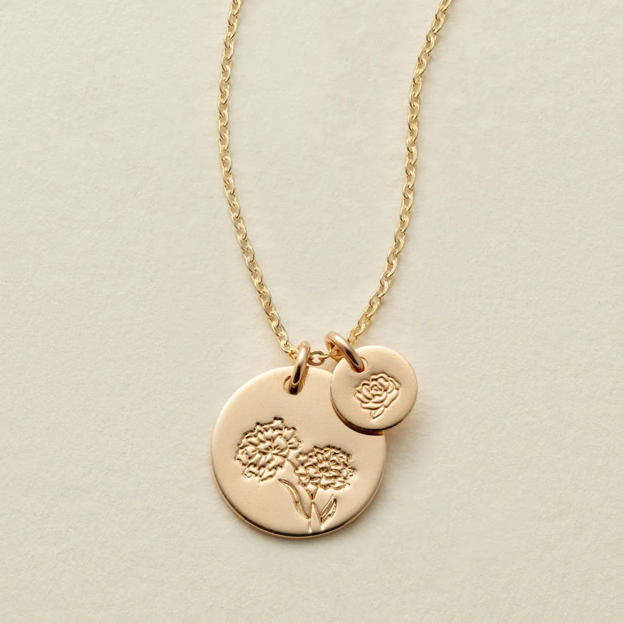 Made By Mary Big & Little Blooms Necklace | Hand Drawn Birth Flowers | Made By Mary | Made by Mary (US)