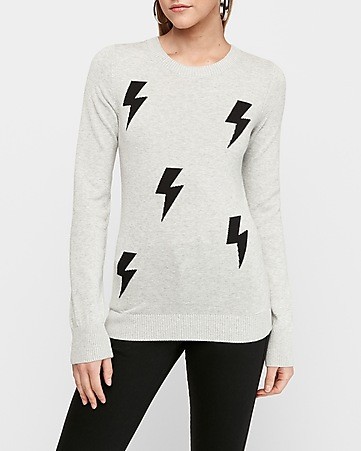 fitted lightning bolt sweater | Express