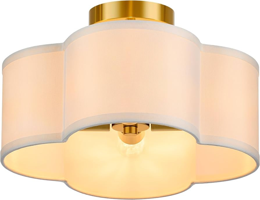 VONLUCE Semi Flush Mount Ceiling Light, 13'' Ceiling Light Fixture with Four Leaf Clover-Shaped, ... | Amazon (US)