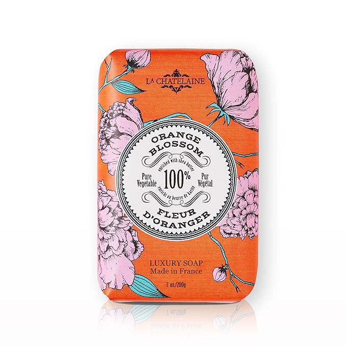 La Chatelaine Luxury Bar Soap | Natural Shea Formula (Orange Blossom, 7 oz) | Amazon (US)