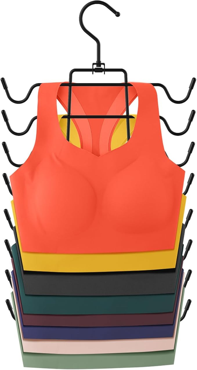 JDGOU Closet Organizers and Storage,8 Tier Bra Tank Top Hangers Space Saving,Dorm Room Essentials... | Amazon (US)
