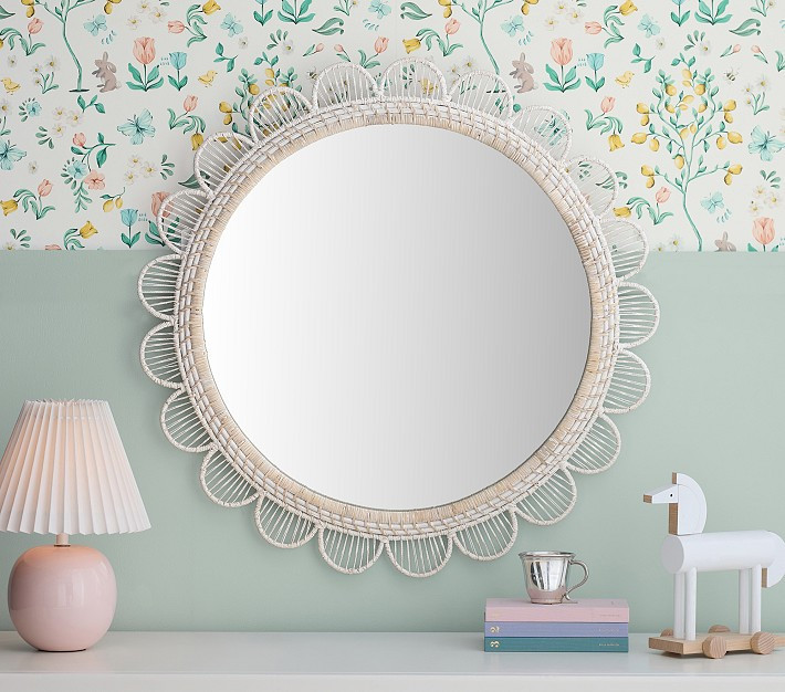 Quinn Scallop Round Mirror (30") | Pottery Barn Kids