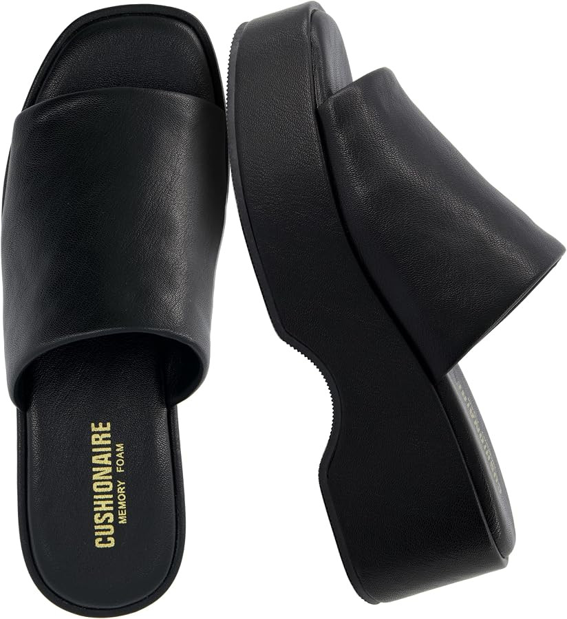 CUSHIONAIRE Spin Womens Platform Sandals, Slip On Dressy Wedge Slides with Memory Foam | Amazon (US)