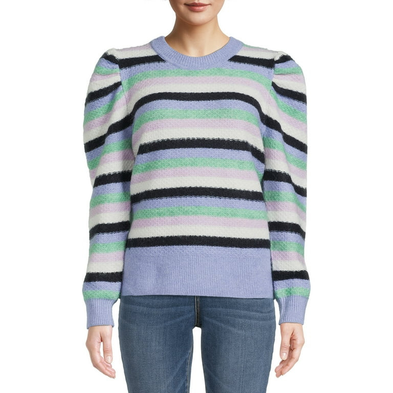 Time and Tru Women's Puff Sleeve Sweater, Midweight | Walmart (US)