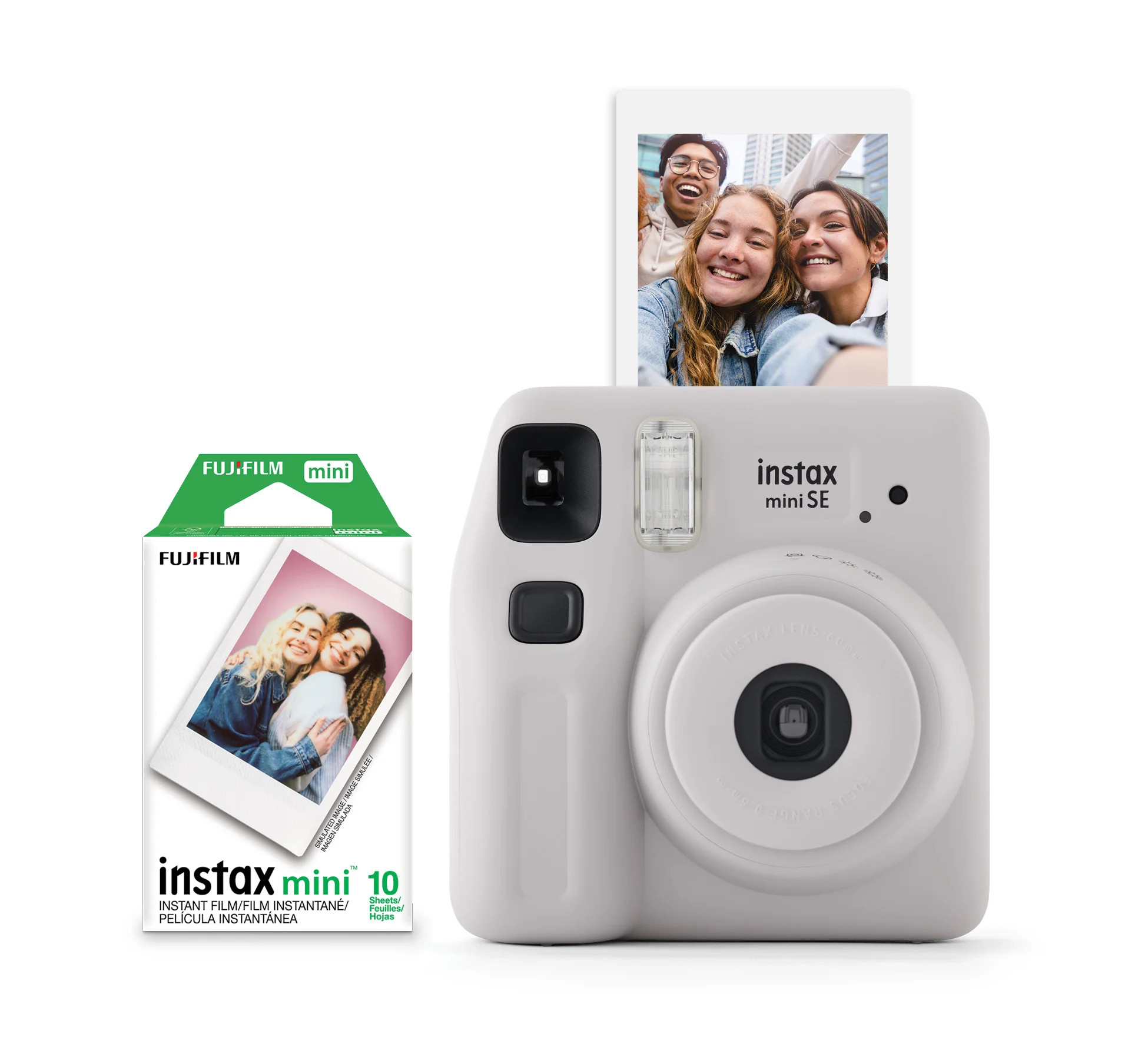 Fujifilm instax Mini SE Instant Camera with Bonus 10 pack Mini Film, Gray (Value Pack) | Walmart (US)