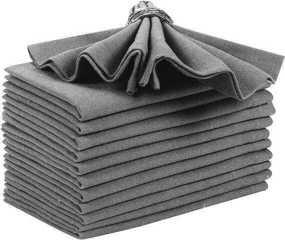 Linen Solid Slub Set of 12 100% Cotton Napkins 20 X 20 Inch | Etsy | Etsy (US)