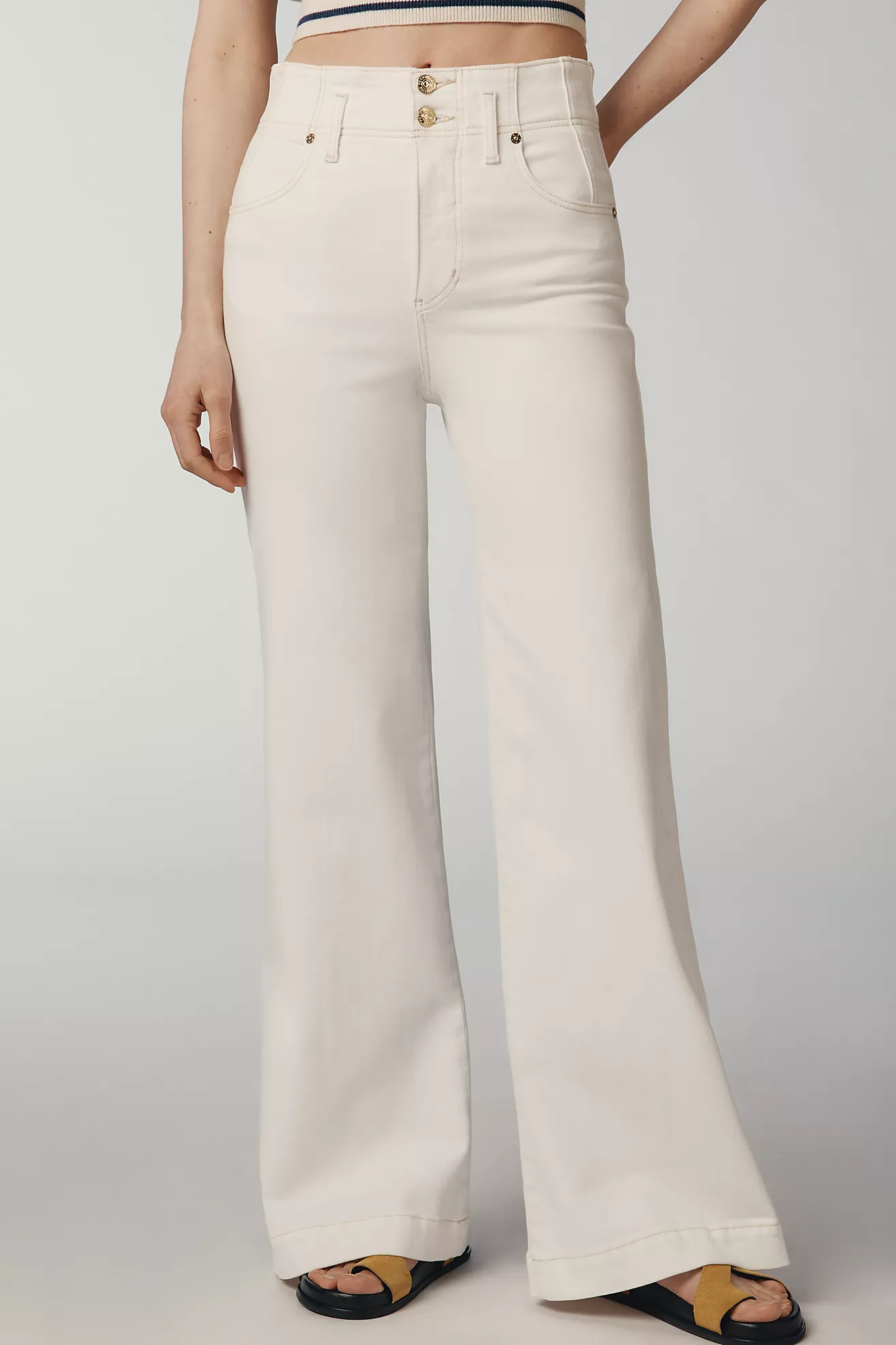 FRAME The Seamed High-Rise Wide-Leg Trouser Jeans | Anthropologie (US)