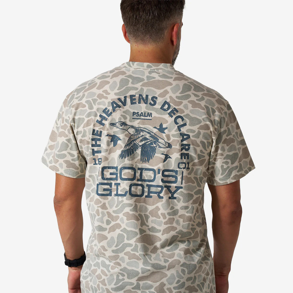 Vintage Washed Tee - God's Glory - Classic Deer Camo | BURLEBO