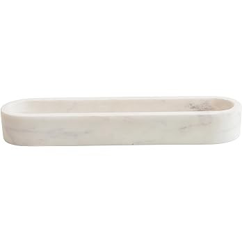 Creative Co-Op White Marble Cracker Dish Large | Amazon (US)