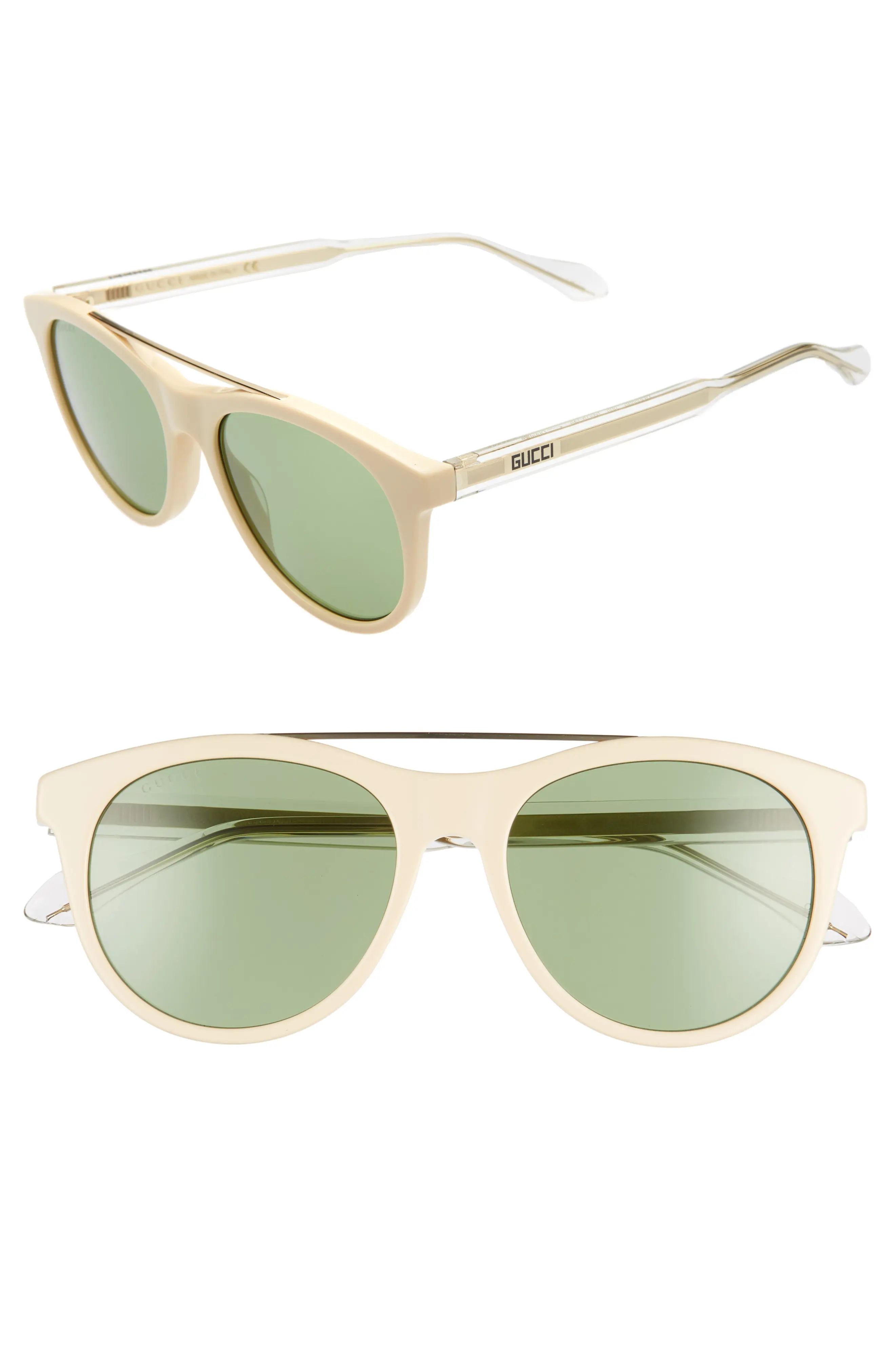 Men's Gucci 54mm Aviator Sunglasses - Ivory | Nordstrom