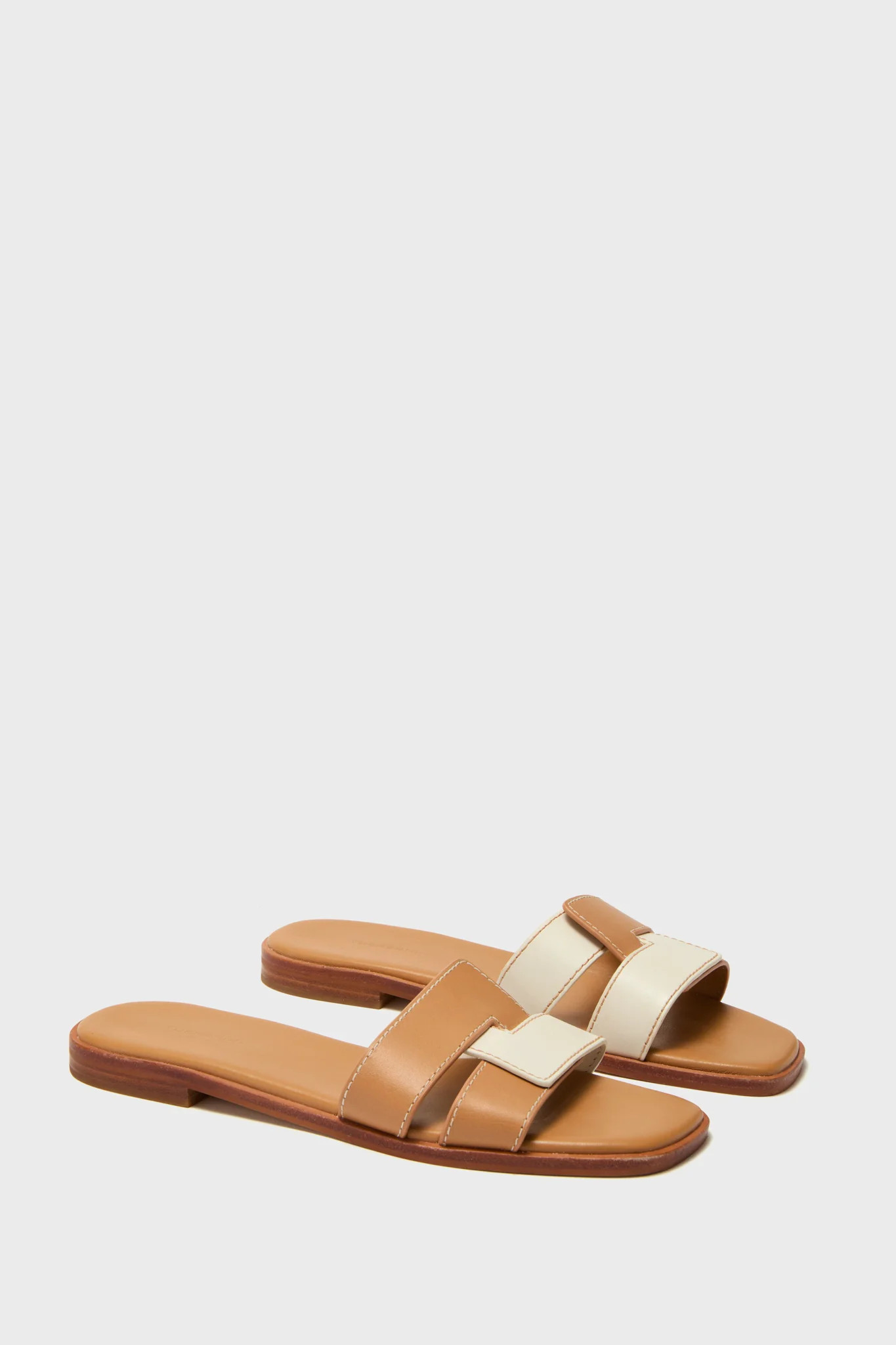 Cognac and White Leather Muse Sandals | Tuckernuck (US)