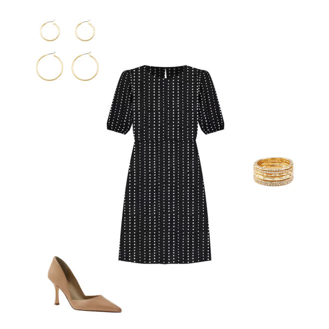 Line Dots Flare Dress | Ann Taylor | Ann Taylor (US)