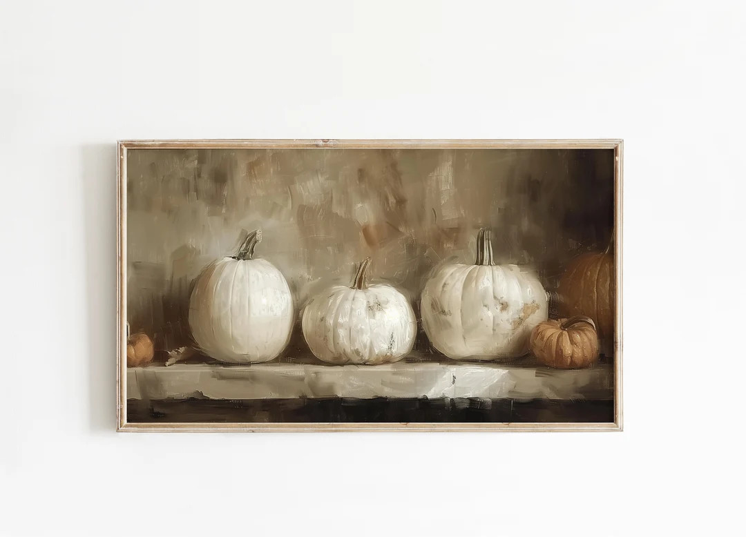 Halloween Pumpkin Frame TV Art | Samsung TV Art | Classic Halloween | Farmhouse Rustic Halloween ... | Etsy (US)