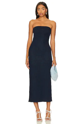 SNDYS Layla Denim Dress in Dark Wash from Revolve.com | Revolve Clothing (Global)