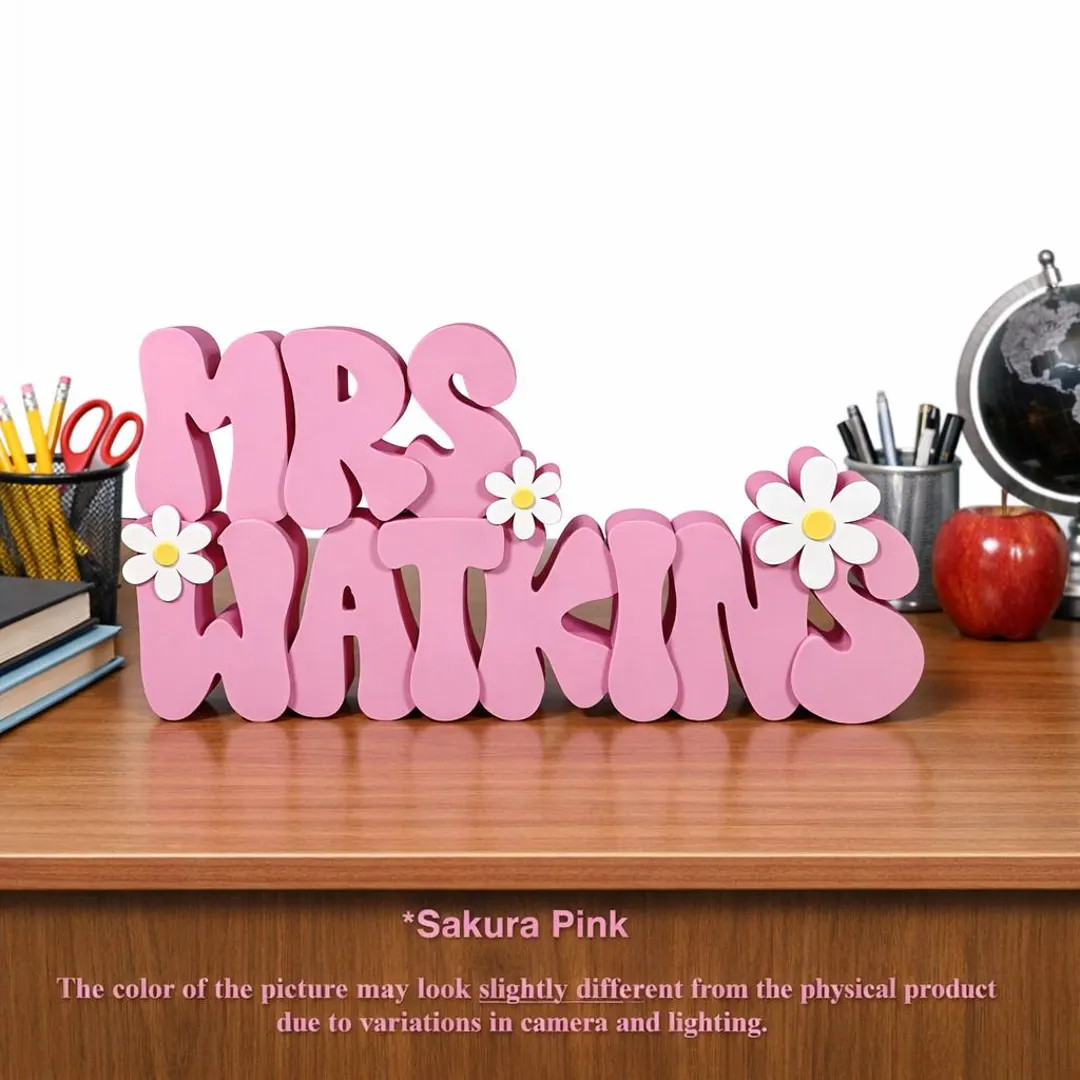 Personalized Teacher Name Plate, Daisy, Teacher Name Sign, Retro Name Sign, Groovy Name Plate, Te... | Etsy (US)