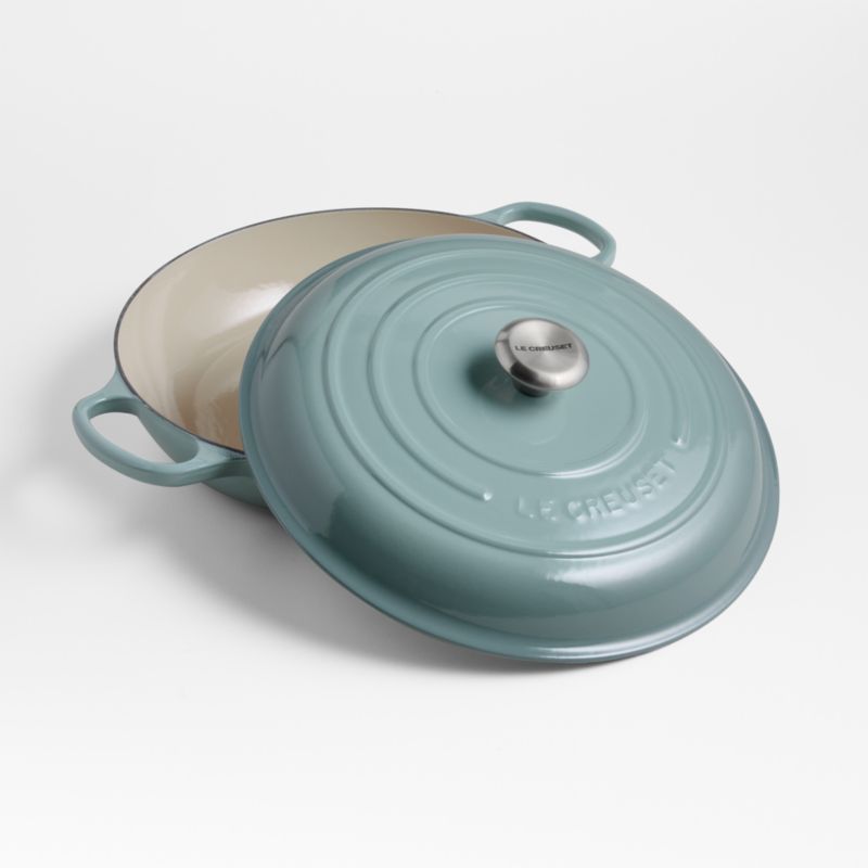 Le Creuset Sea Salt 5-Qt. Braiser + Reviews | Crate & Barrel | Crate & Barrel