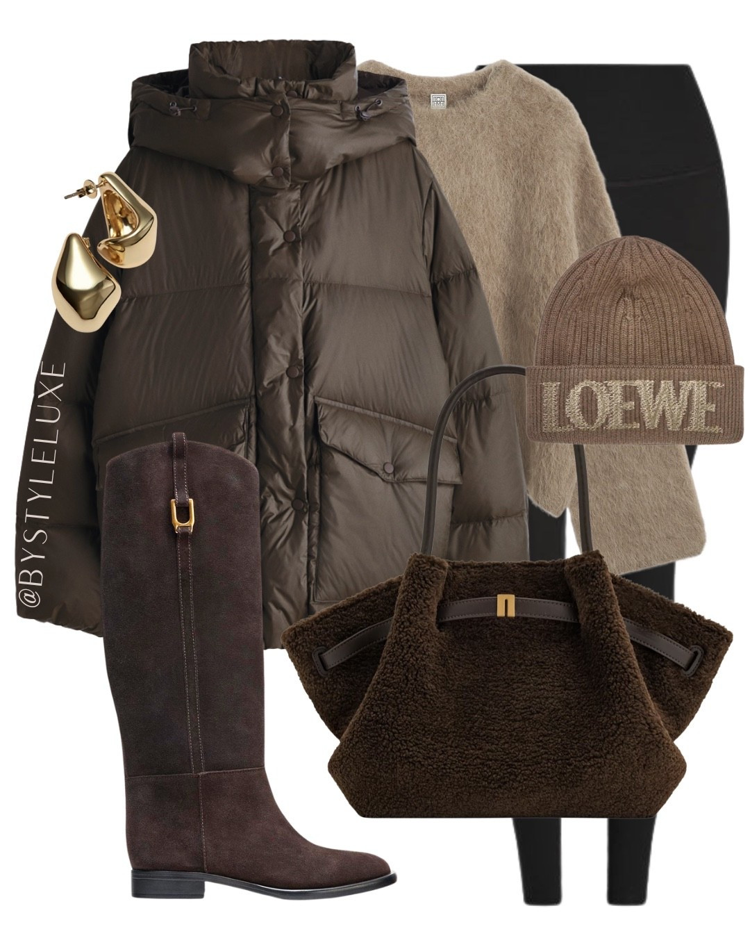 BROWN PUFFER - styling new in @hm brown puffer with black leggings and suede riding boots for a chic everyday look.

#hm #boots #coat

#LTKuk #LTKshoes #LTKwinter