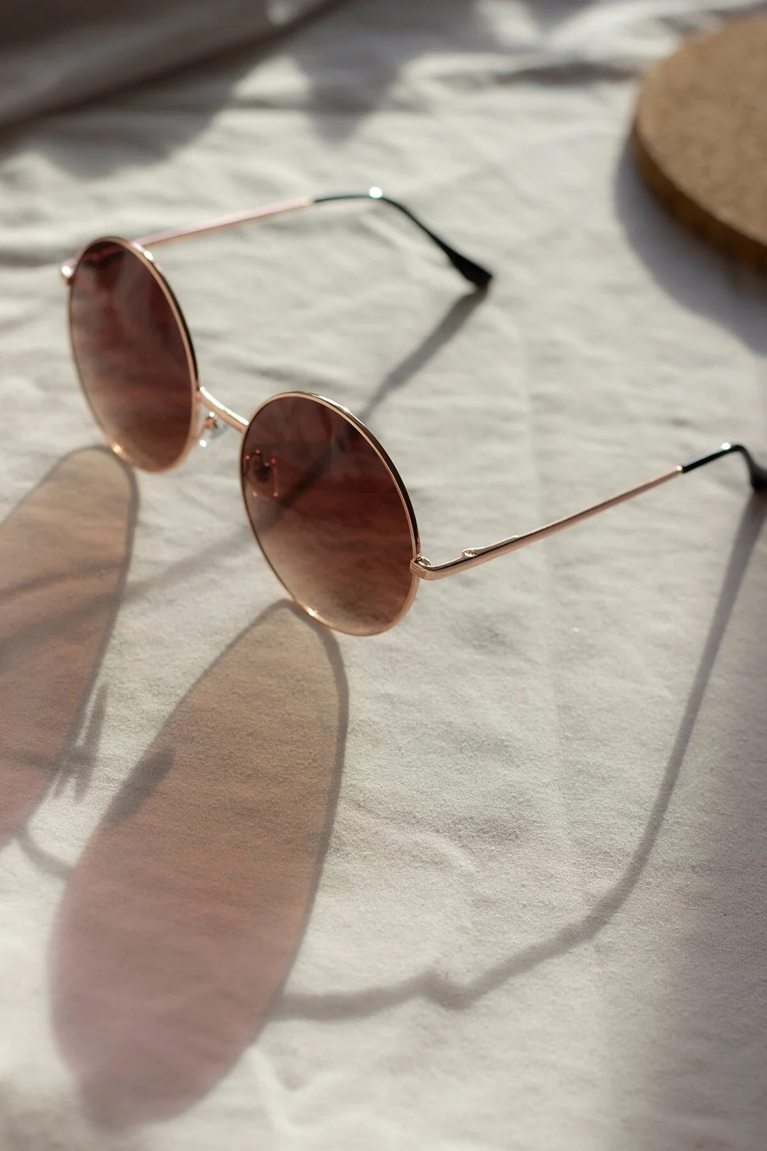 Brown Oversized Round Circle Wire Frame Sunglasses - Etsy Bulgaria | Etsy (EU)