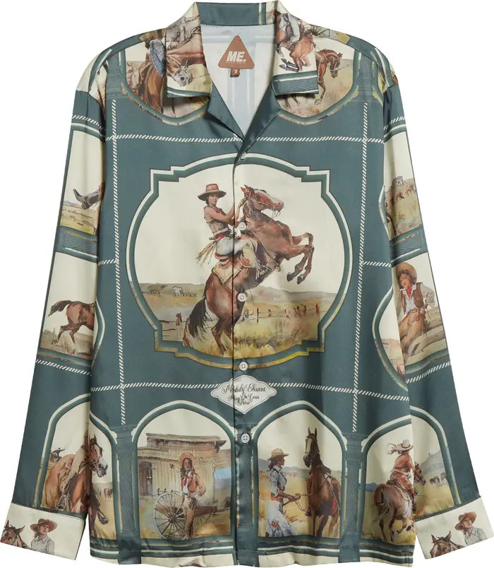 Melody Ehsani Cowgirl Satin Button-Up Shirt | Nordstrom | Nordstrom