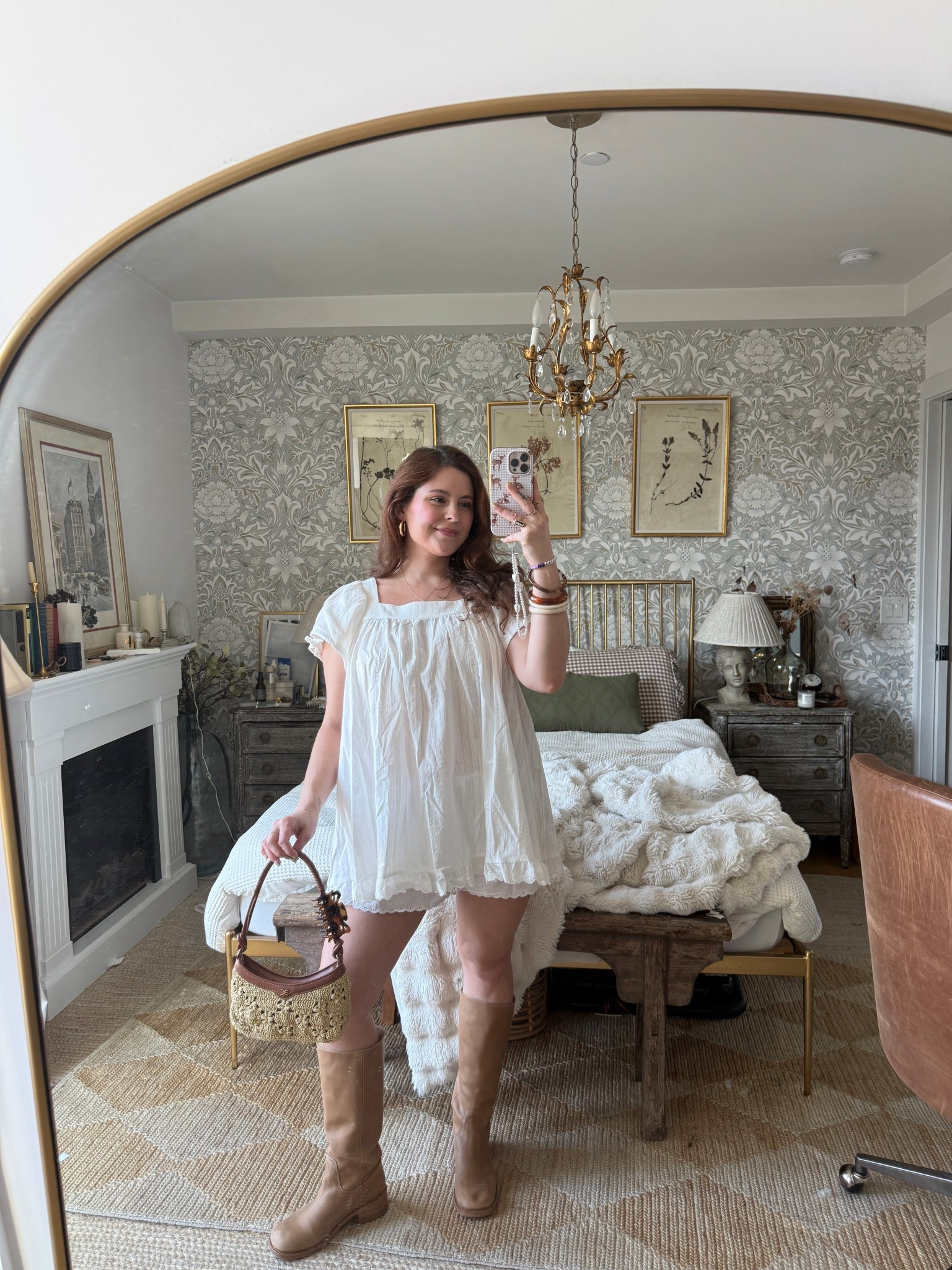 Cider white loose fitting dress 
Steve Madden wide calf righ boots

#LTKSaleAlert #LTKSpringSale #LTKMidsize