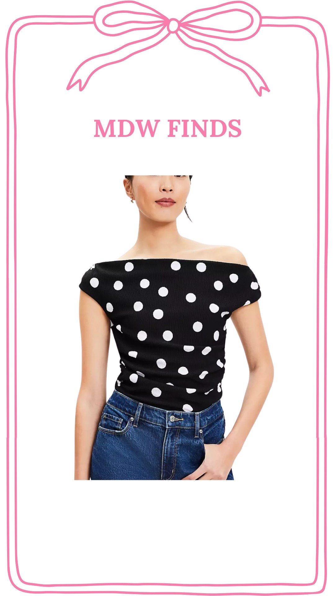 Polka dot off the shoulder top 