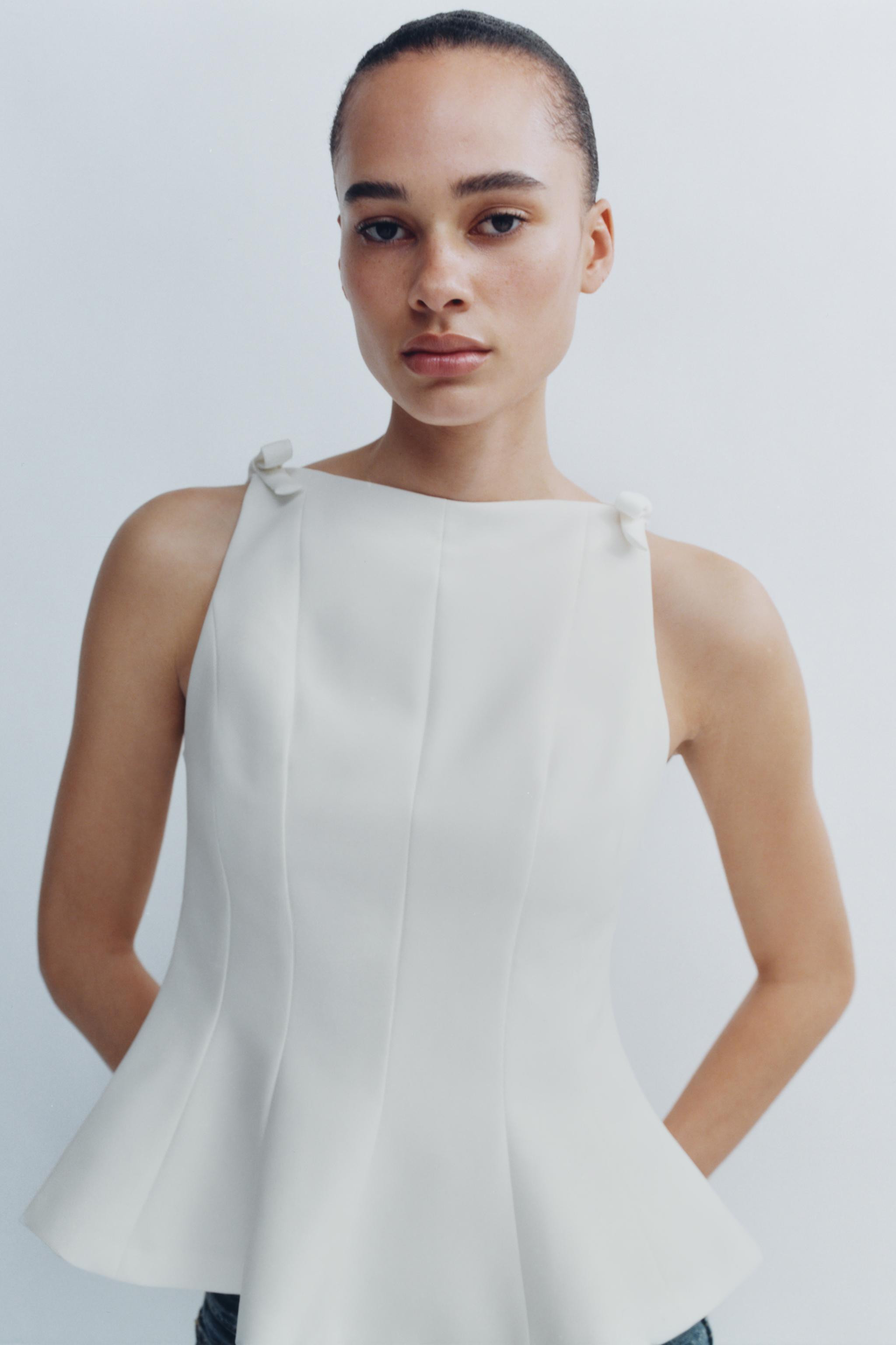 PEPLUM BOWS TOP | Zara US