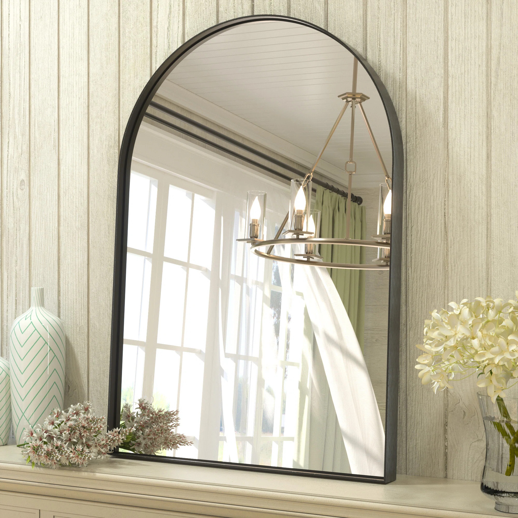 Modern Arch Wall Mirror with 1.2" Aluminum Frame, Decorative Mirror for Entryway, Living Room,Fir... | Wayfair North America