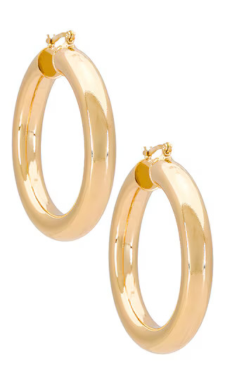Child of Wild Aubree Large Tube Hoops in Metallic Gold. | Revolve Clothing (Global)