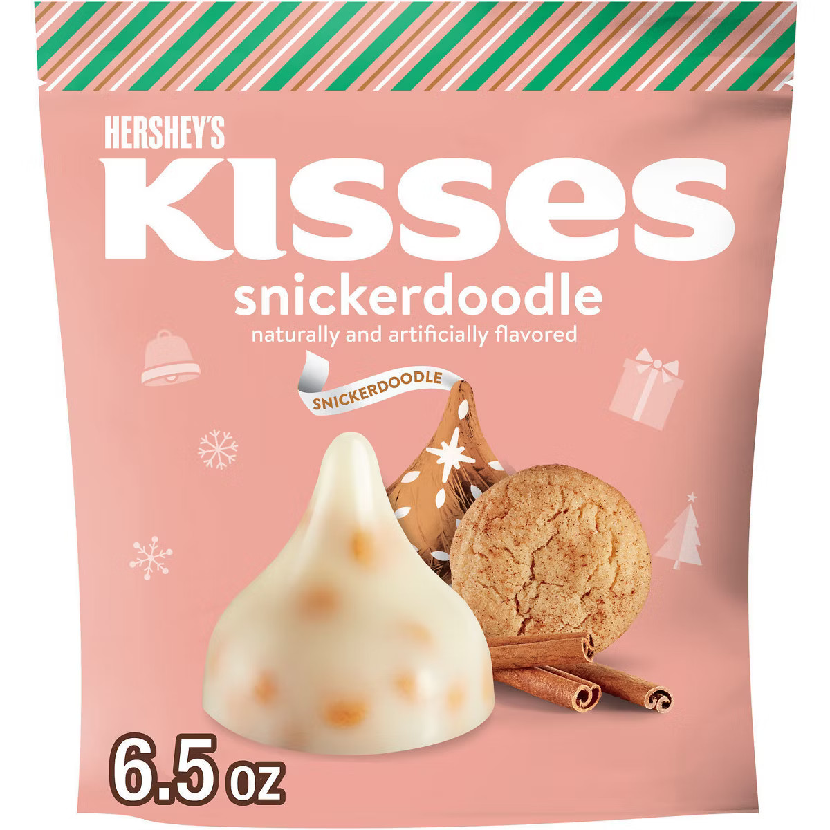 HERSHEY'S KISSES Christmas Chocolate Snickerdoodle Cookies Stand Up Pouch - 6.5oz | Target