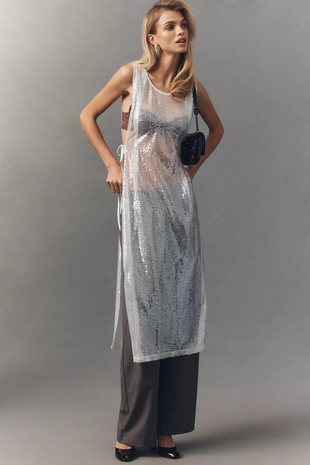 Sunday in Brooklyn Sheer Sequin Side-Tie Tunic | Anthropologie (US)