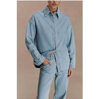 Lioda Oversized Denim Shirt - 80'S Blue I MESHKI I Size L | MESHKI US