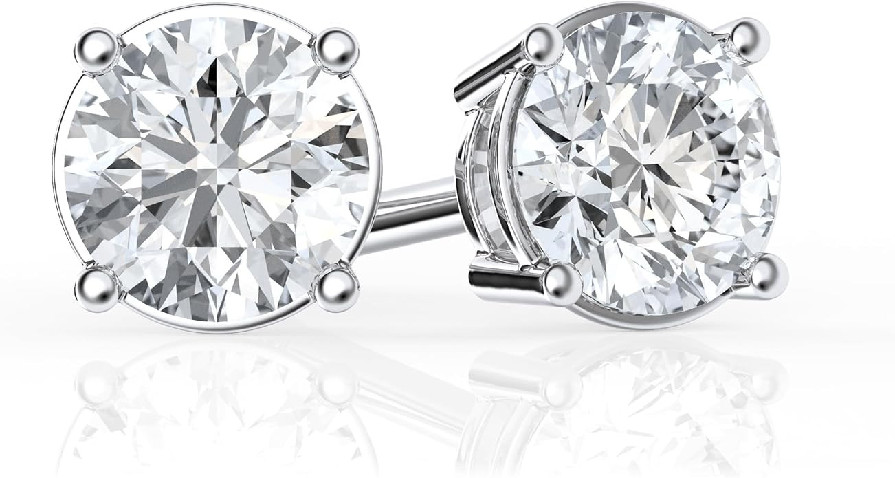 Belacqua Lab Grown Diamond Stud Earrings in 14K White Gold | Amazon (US)
