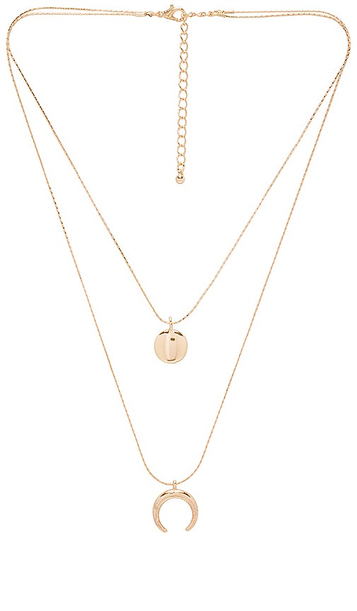 Crescent Full Moon Double Necklace in Gold | Revolve Clothing (Global)